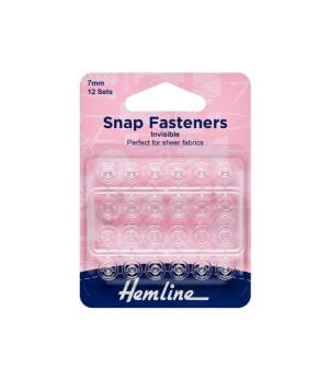 Haberdashery Accessories / Invisible Snap Fasteners Set of 12 -7mm
