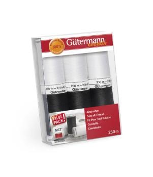 Threads / Thread Set: Sew-All 6 x 250m Black and White