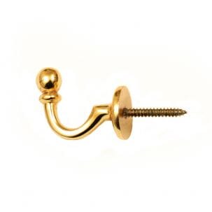 Hooks & Rings for Curtains / Brass Tieback Hooks