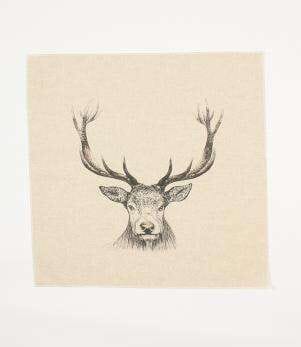 Stag Head Sketch Cushion Panel