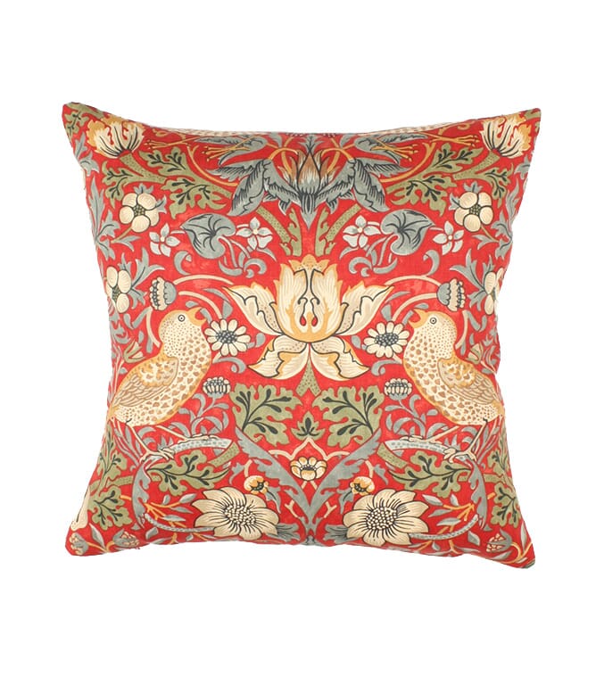 Strawberry Thief Crimson Cushion