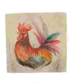 Watercolour Rooster Cushion Panel
