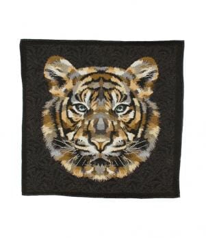 Siberian Tiger Black / Gold Cushion Panel