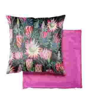 Exotic Floral Cerise Velvet Exotic Floral Cerise Velvet