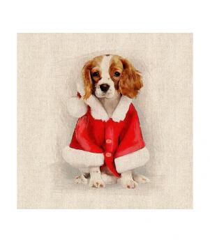 Festive Spaniel Cushion Panel