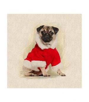 Festive Pug Cushion Panel