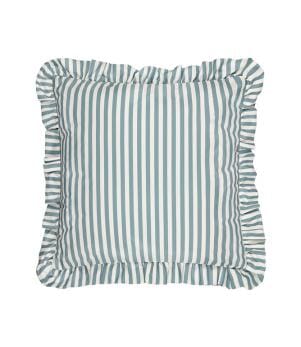 Millie Ruffle Striped Outdoor Duck Egg