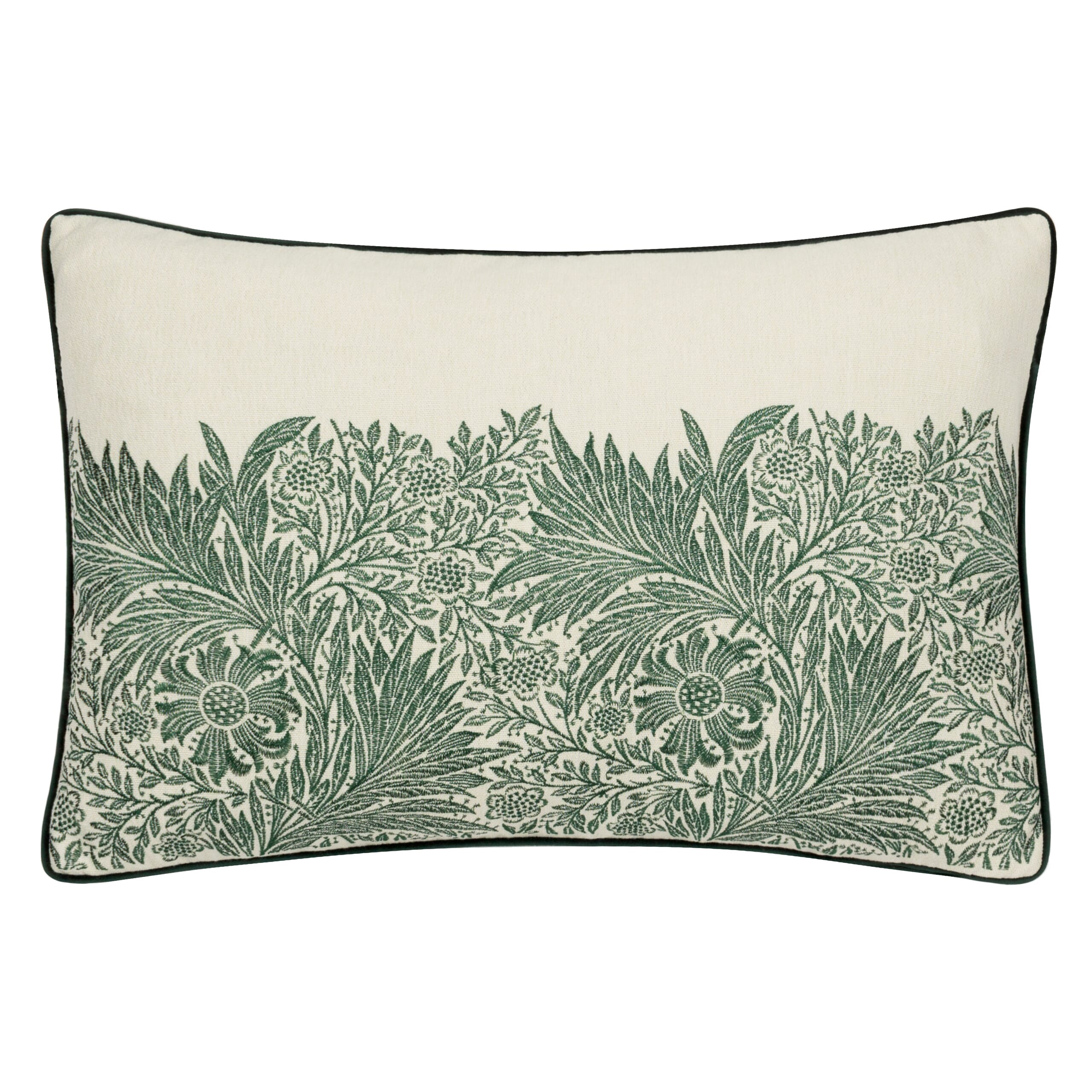 Marigold Embroidered Leaf Green