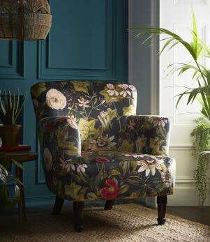 Clarke & Clarke Statement Chairs  - Dalston Passiflora Midnight