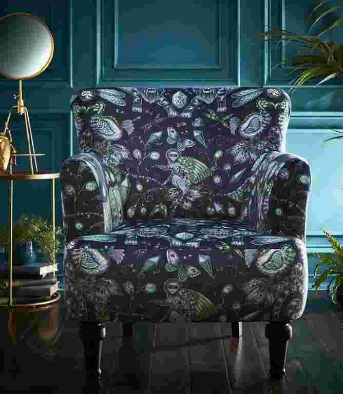 Clarke & Clarke Statement Chairs  - Dalston Extinct Navy 