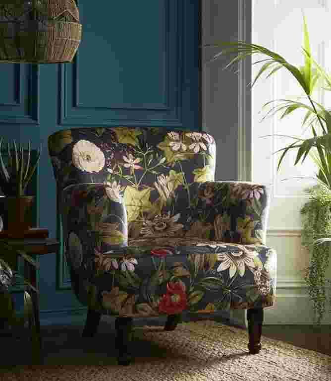 Clarke & Clarke Statement Chairs  - Dalston Passiflora Midnight