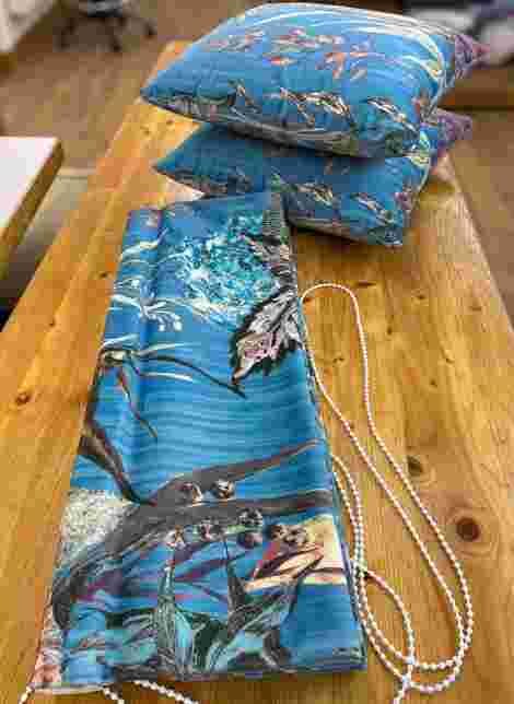 Botanist Peacock Blind and Cushions