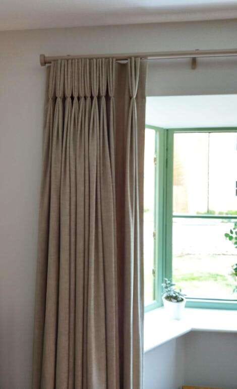 Pinch Pleat Curtains in Pershore Flax