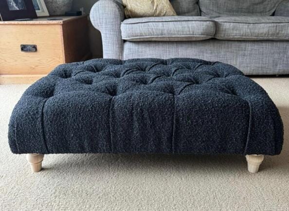 Upholstered Boucle Footstool