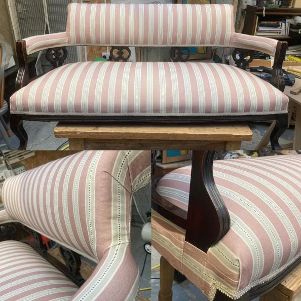 Daisy Stripe Edwardian Sofa Makeover