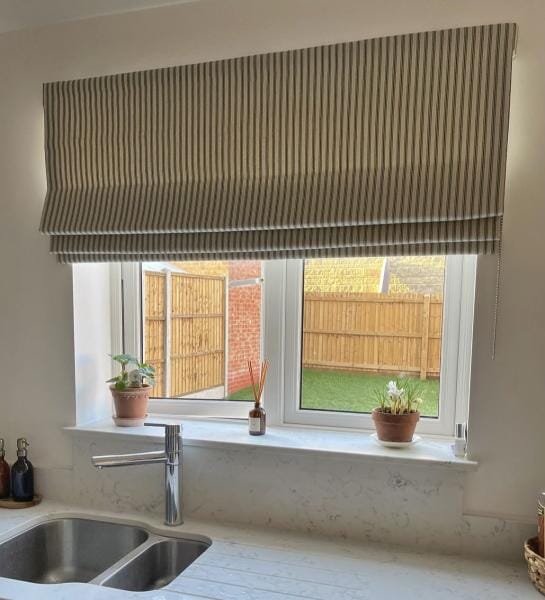 Stylish Kitchen Blind in JF Ticking