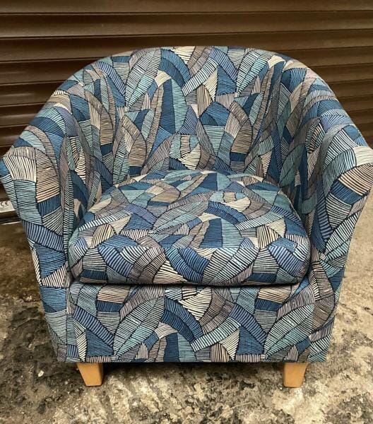 Striking Geometric Upholstered Armchair
