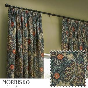 William Morris Curtains / Seaweed Indigo