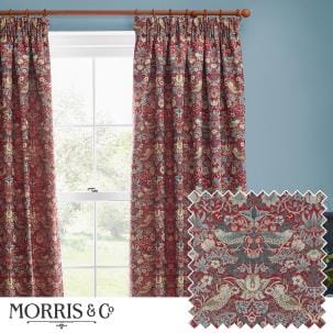 William Morris Curtains / Strawberry Thief Jacquard Berry