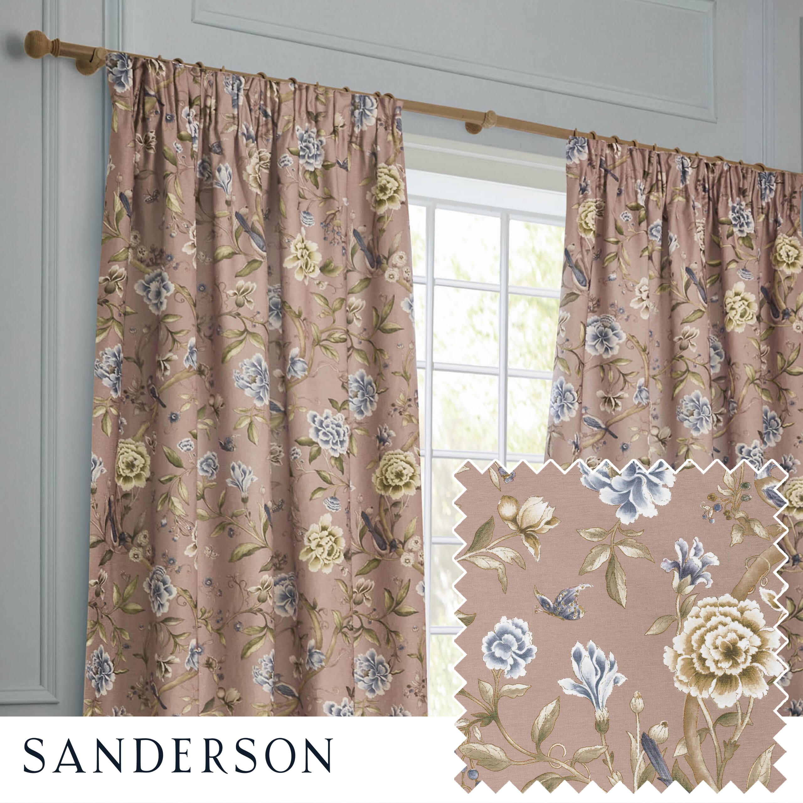 Sanderson Curtains / Porcelain Garden Blush