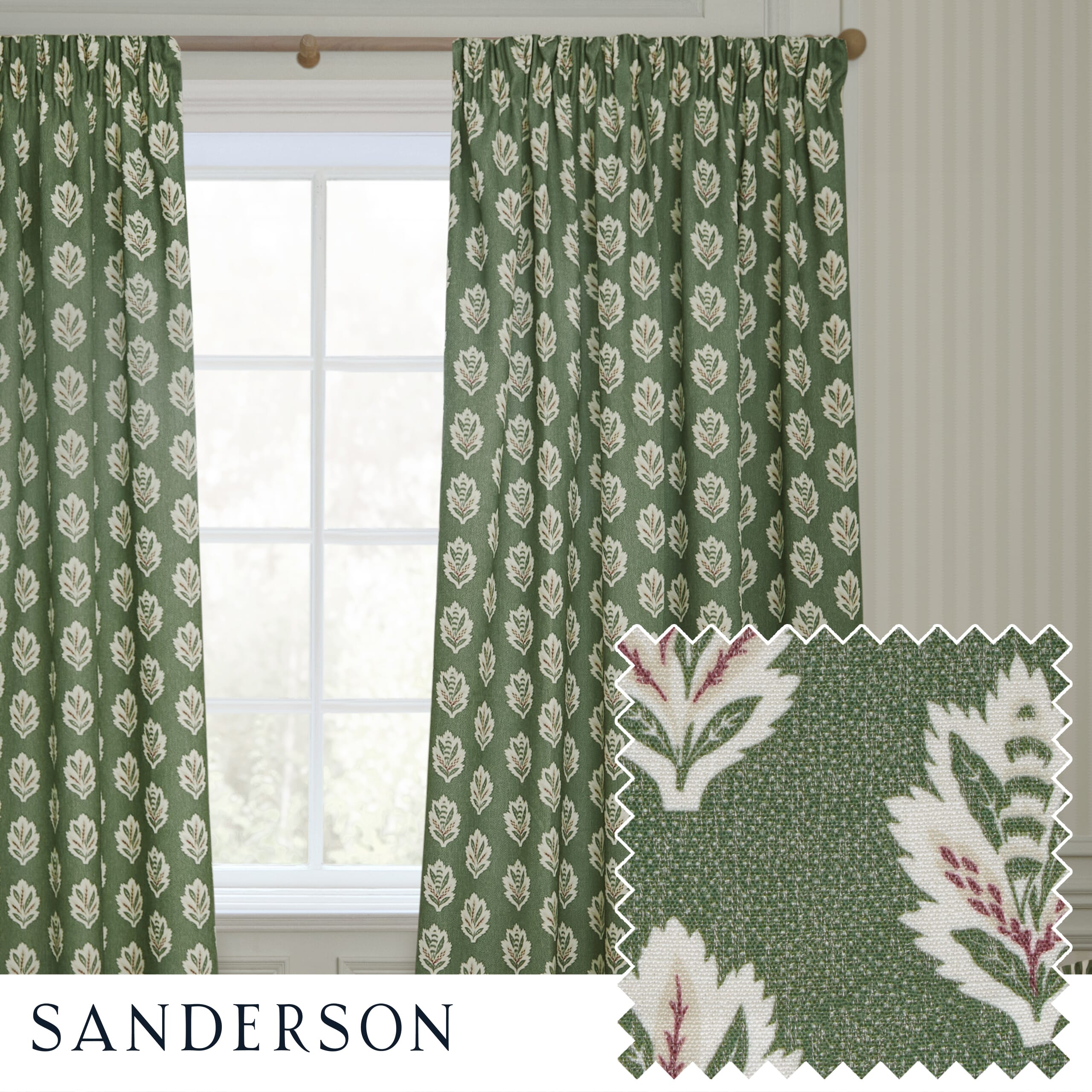 Sanderson Curtains / Sessile Leaf Leaf Green