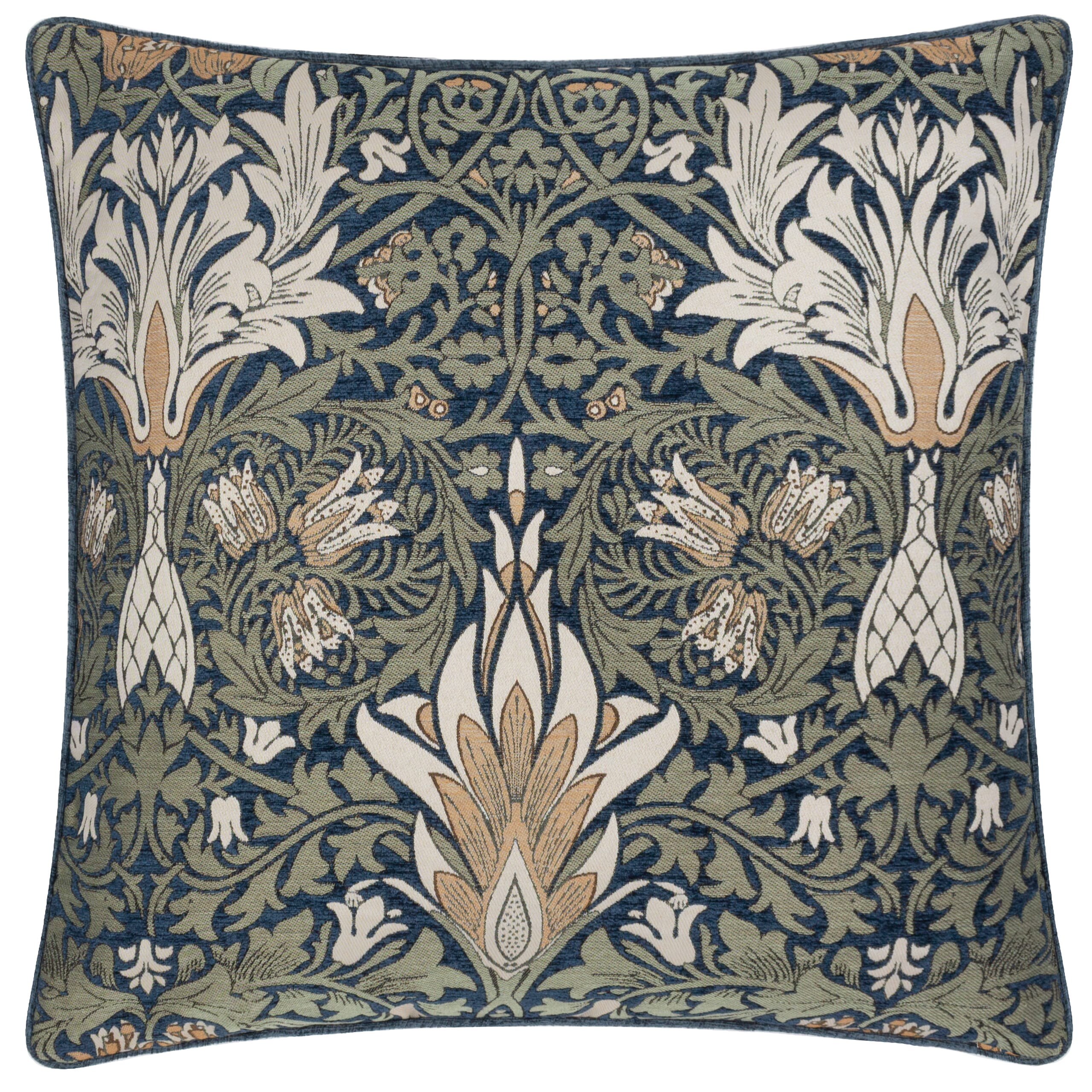 William Morris Cushions / Snakeshead Indigo / Leaf Green Cushion