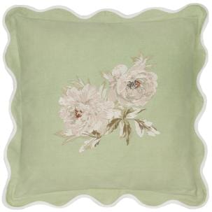 Sanderson Cushions / Adele Embroidered Sage, Feather Inner Cushion