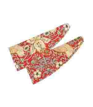 William Morris Tiebacks / Strawberry Thief Tiebacks - Crimson