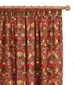 William Morris Curtains / Strawberry Thief Red