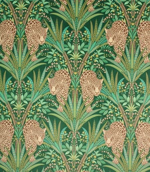 Jungle Jaguar Fabric / Spruce