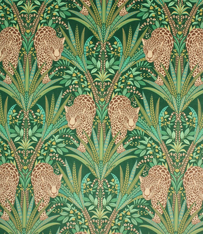 Spruce Jungle Jaguar Fabric