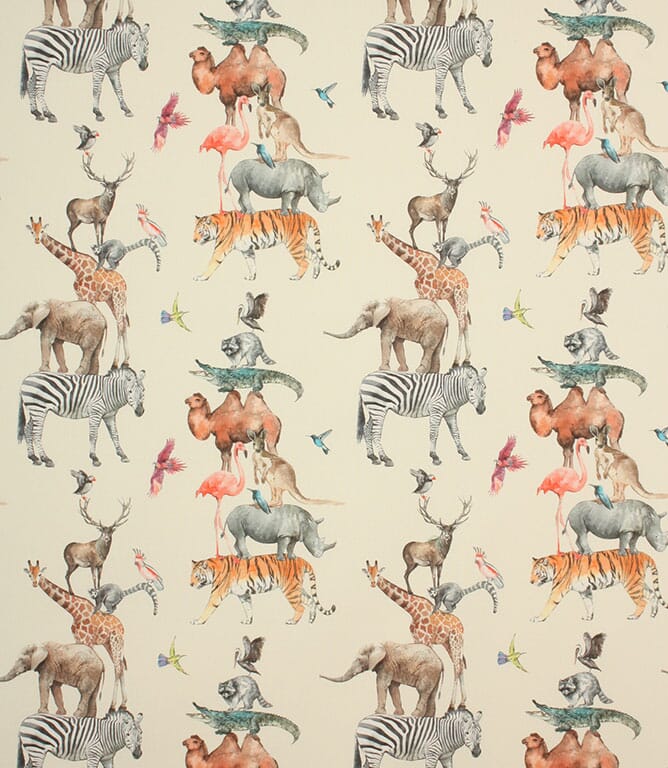 Rainbow Animal Kingdom Fabric