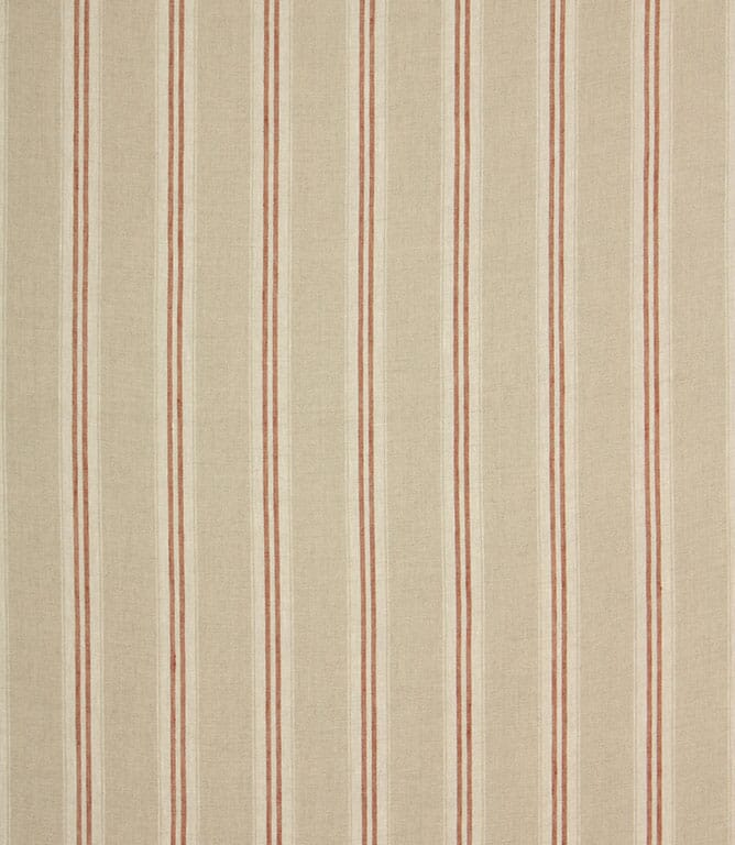 Terracotta Cotswold Linen Stripe Fabric