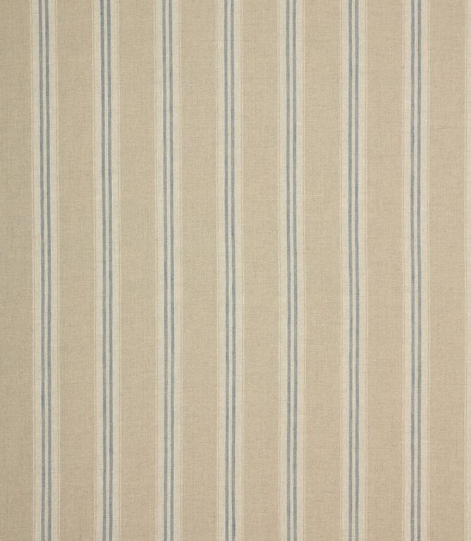 Petrol Blue Cotswold Linen Stripe Fabric