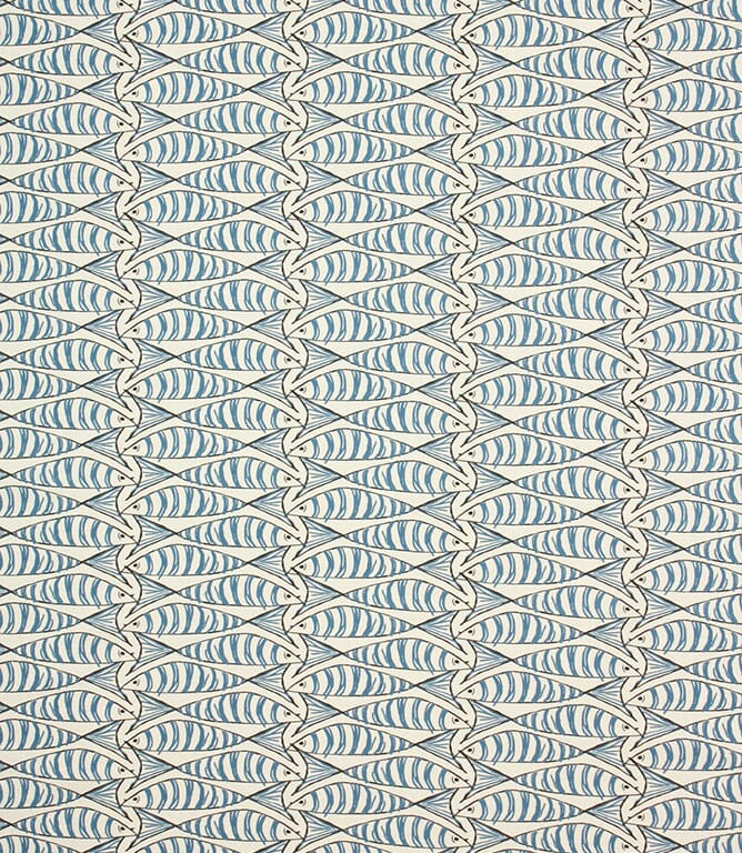 Indigo Cornish Sardines Fabric