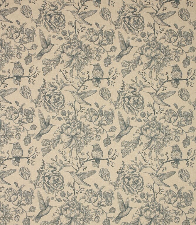 Indigo Wild Hummingbirds Fabric