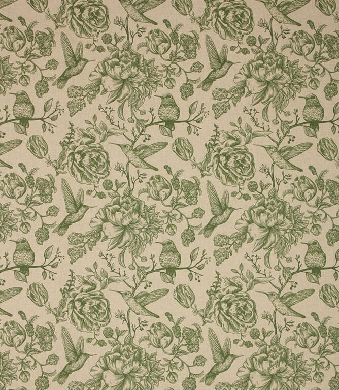 Sap Green Wild Hummingbirds Fabric