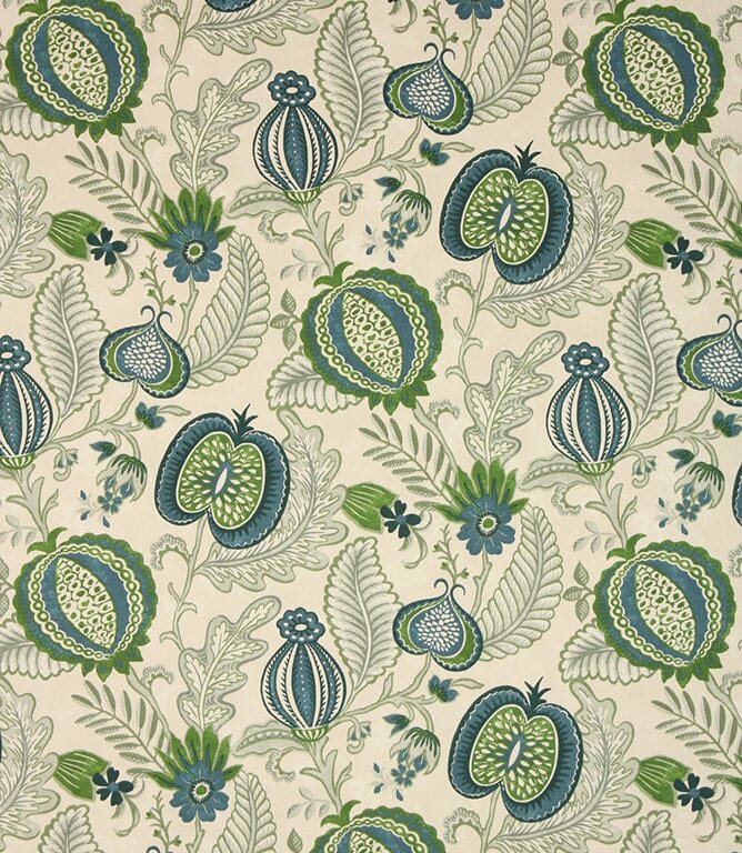 Navy Winter Fruits Fabric