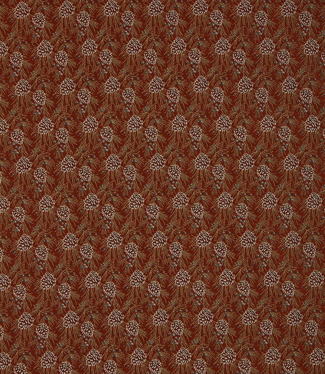 Rust Christmas Fern Fabric