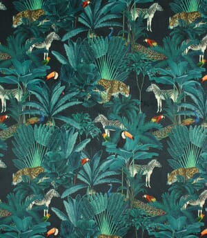 Congo Velvet Fabric / Teal