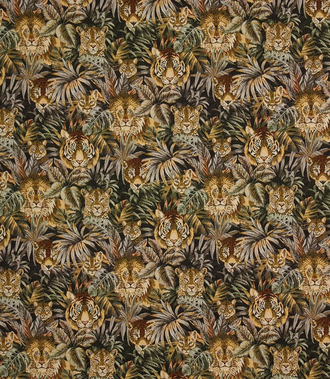 Gold Big Cats Fabric