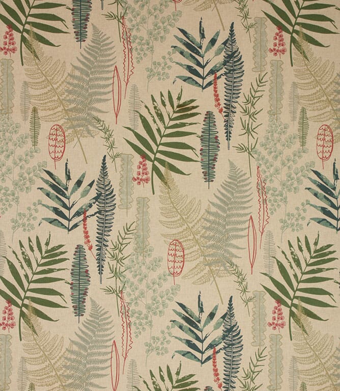 Eau De Nil / Duck Egg / Sap Green Tropical Leaves Fabric