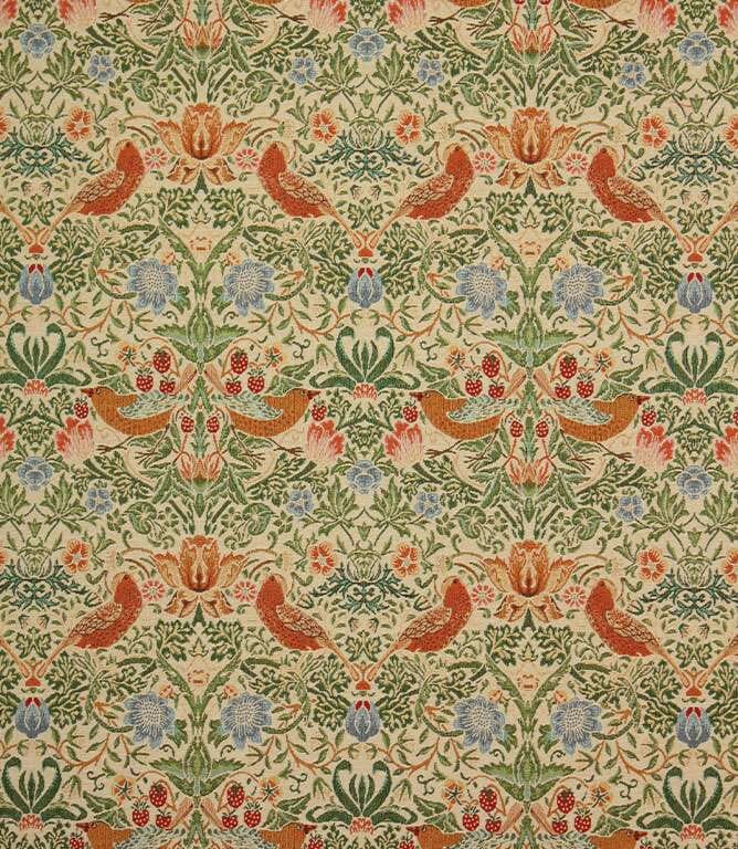 Natural Strawberry Thief Tapestry Fabric