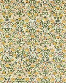 Morris & Co Rose Fabric / Weld / Leaf Green Morris & Co Rose Fabric / Weld / Leaf Green