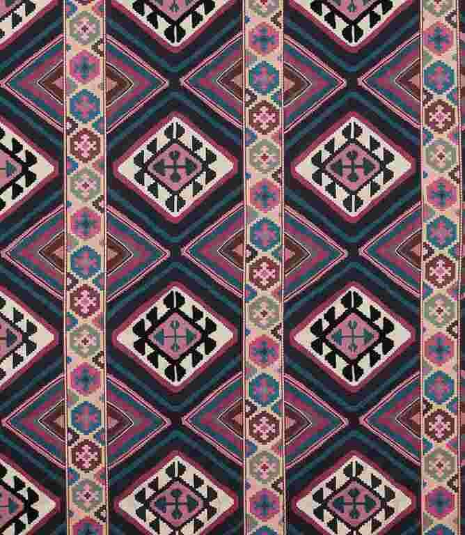 Barbed Berry / Indigo Dorothy's Kilim Fabric