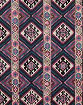 Morris & Co Dorothys Kilim Fabric / Barbed Berry / Indigo Morris & Co Dorothys Kilim Fabric / Barbed Berry / Indigo