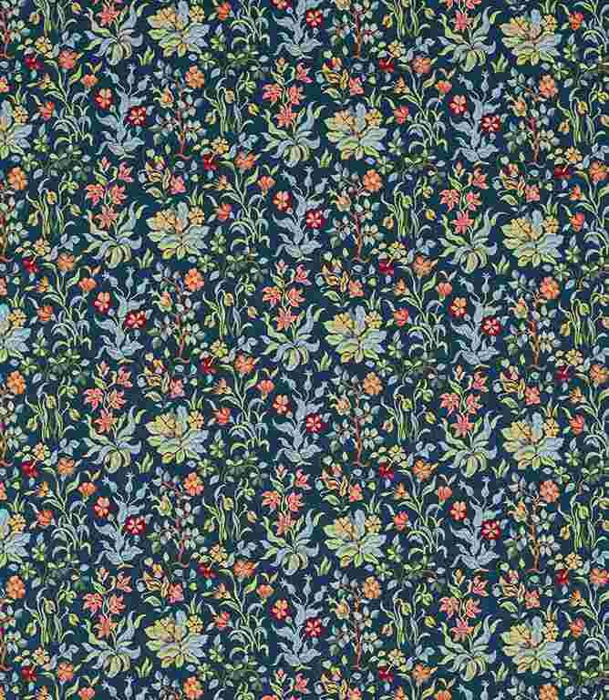 Indigo Flowers By May Fabric