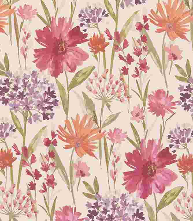 Fleur FR Upholstery Fabric / Mulberry Fleur FR Upholstery Fabric / Mulberry