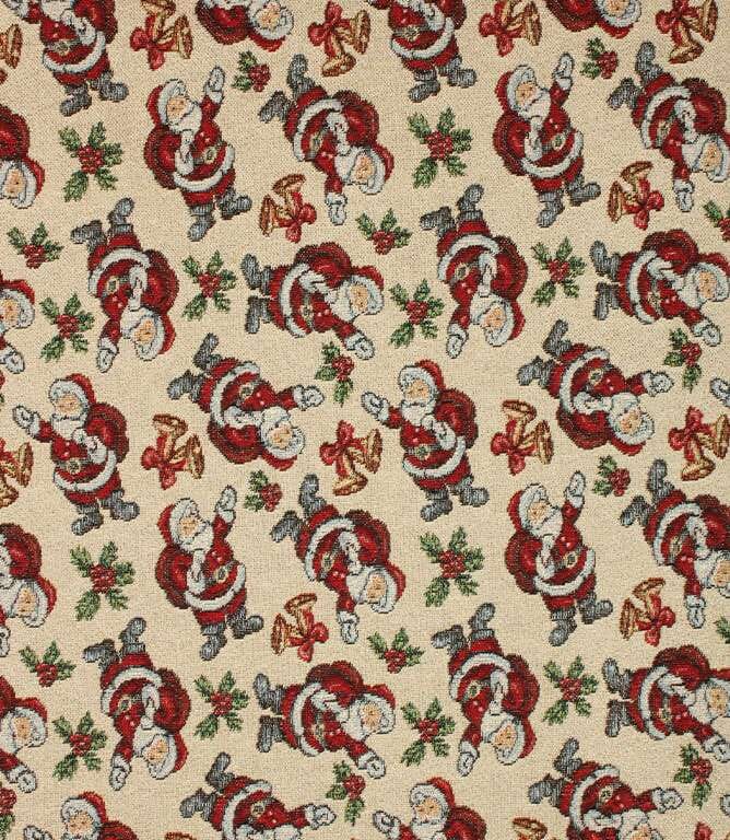 Red Father Christmas Tapestry Fabric