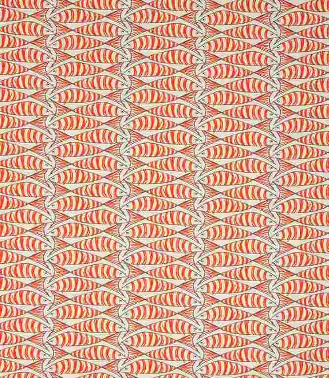 Orange Cornish Sardines Fabric